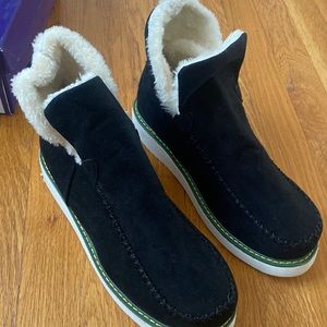 Moccasin booties never worn , size 10 fits like a 9.5 brand new